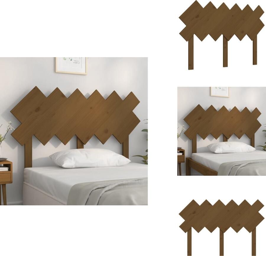 VidaXL Hoofdbord Hoofdborden Hoofdeinde Houten Hoofdbord 122 5x3x80 5 cm massief grenenhout honingbruin - Foto 2