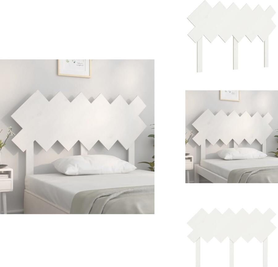 VidaXL Hoofdbord Hoofdborden Hoofdeinde Houten Hoofdbord 122 5x3x80 5 cm massief grenenhout wit