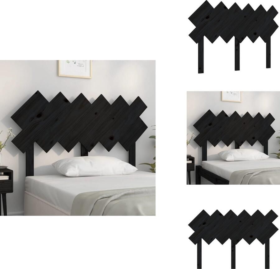 VidaXL Hoofdbord Hoofdborden Hoofdeinde Houten Hoofdbord 122 5x3x80 5 cm massief grenenhout zwart