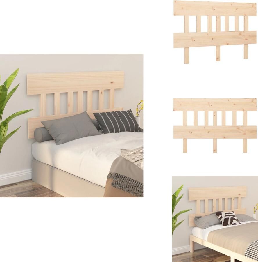 VidaXL Hoofdbord Hoofdborden Hoofdeinde Houten Hoofdbord 123-5x3x81 cm massief grenenhout - Foto 2