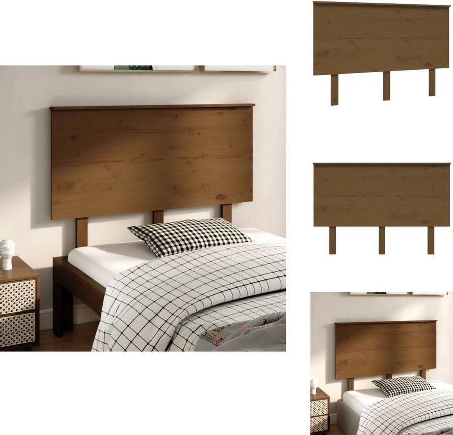 VidaXL Hoofdbord Hoofdborden Hoofdeinde Houten Hoofdbord 124x6x82-5 cm massief grenenhout honingbruin