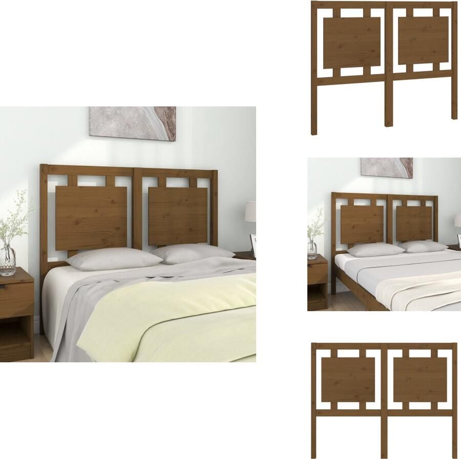 VidaXL Hoofdbord Hoofdborden Hoofdeinde Houten Hoofdbord 125 5x4x100 cm massief grenenhout honingbruin