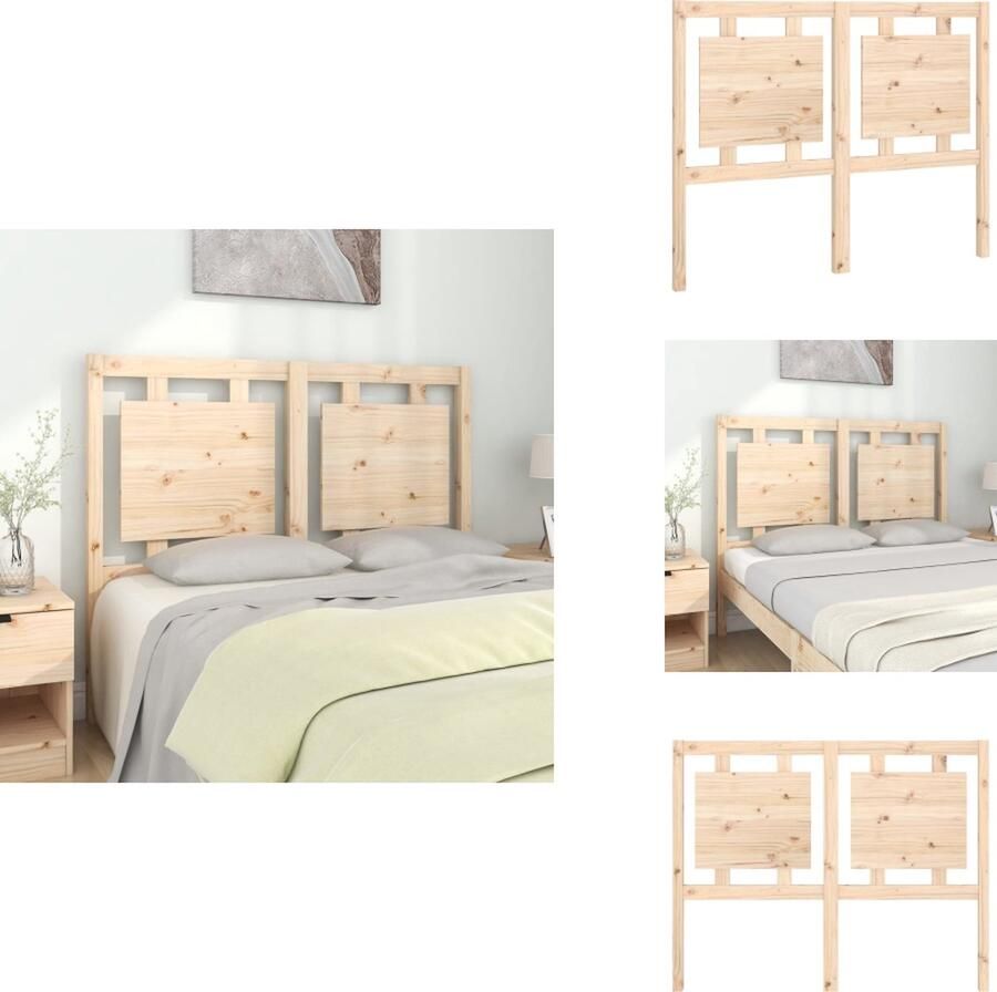 VidaXL Hoofdbord Hoofdborden Hoofdeinde Houten Hoofdbord 125 5x4x100 cm massief grenenhout - Foto 2