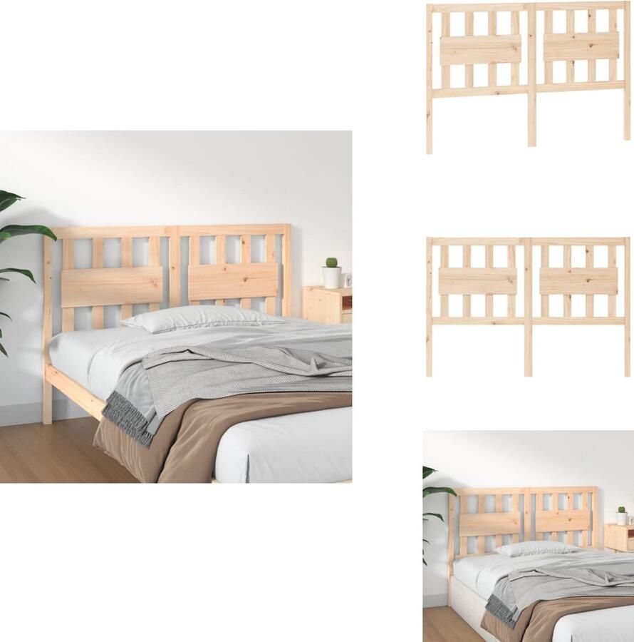 VidaXL Hoofdbord Hoofdborden Hoofdeinde Houten Hoofdbord 125 5x4x100 cm massief grenenhout