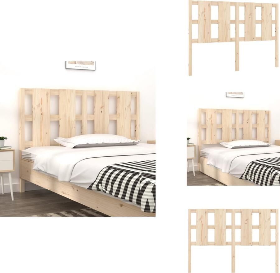 VidaXL Hoofdbord Hoofdborden Hoofdeinde Houten Hoofdbord 125 5x4x100 cm massief grenenhout - Foto 2