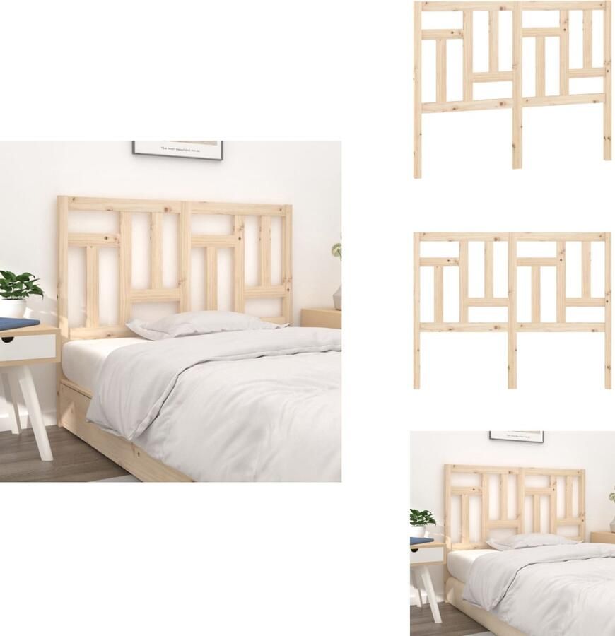 VidaXL Hoofdbord Hoofdborden Hoofdeinde Houten Hoofdbord 125 5x4x100 cm massief grenenhout - Foto 4