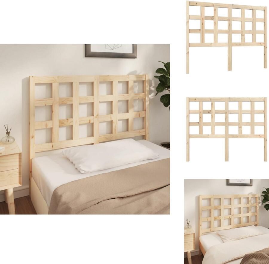 VidaXL Hoofdbord Hoofdborden Hoofdeinde Houten Hoofdbord 125 5x4x100 cm massief grenenhout