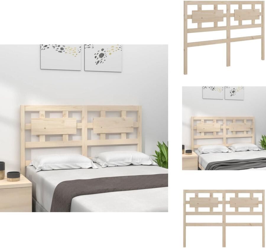 VidaXL Hoofdbord Hoofdborden Hoofdeinde Houten Hoofdbord 125 5x4x100 cm massief grenenhout - Foto 6