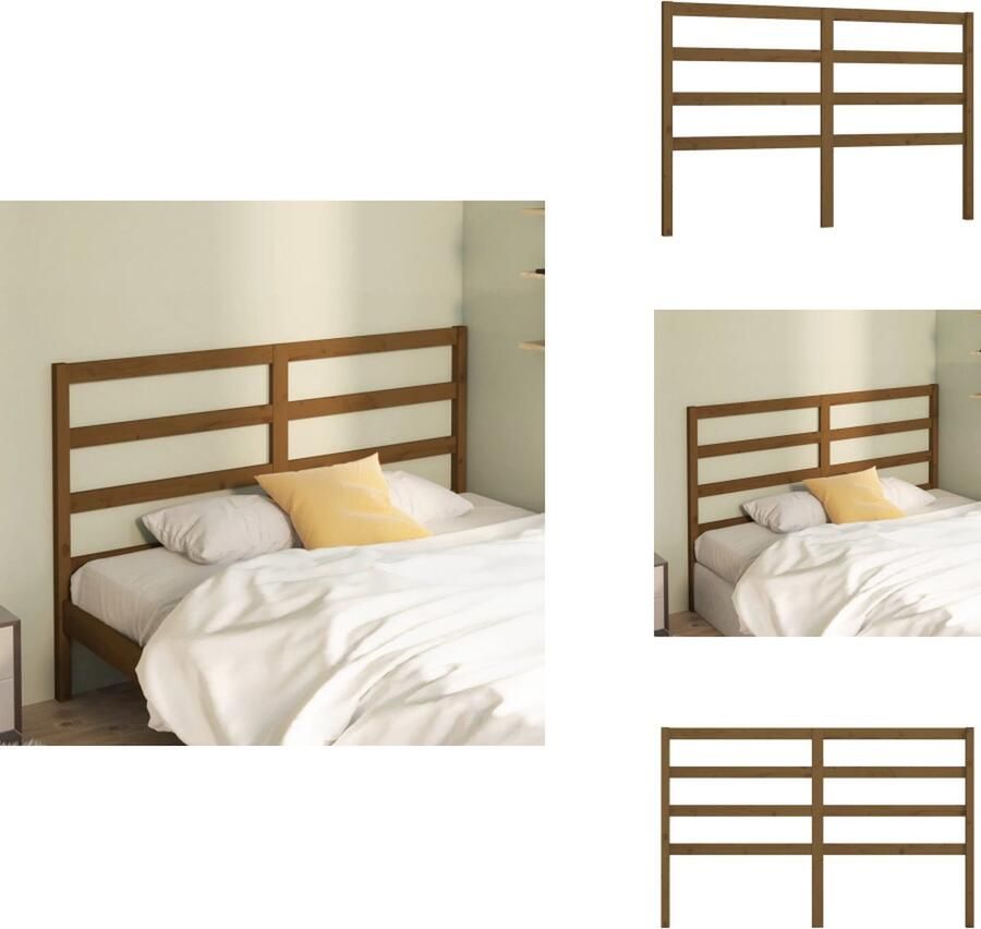 VidaXL Houten Hoofdbord Rustieke Charme Slaapkamermeubel 126 x 4 x 100 cm Massief grenenhout Bedonderdeel - Foto 5