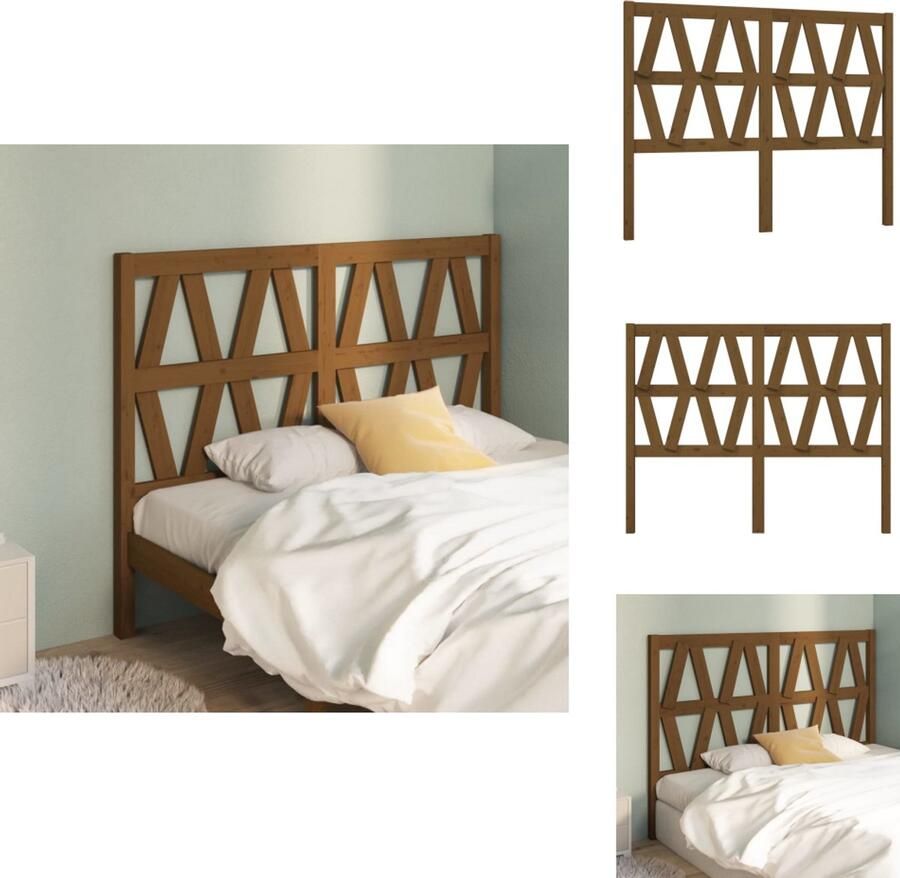 VidaXL Houten Hoofdbord Rustieke Charme Slaapkamermeubel 126 x 4 x 100 cm Massief grenenhout Bedonderdeel - Foto 2