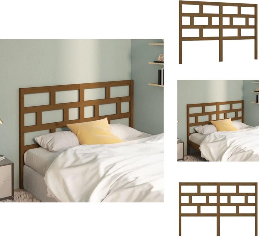 VidaXL Hoofdbord Hoofdborden Hoofdeinde Houten Hoofdbord 126x4x100 cm massief grenenhout honingbruin