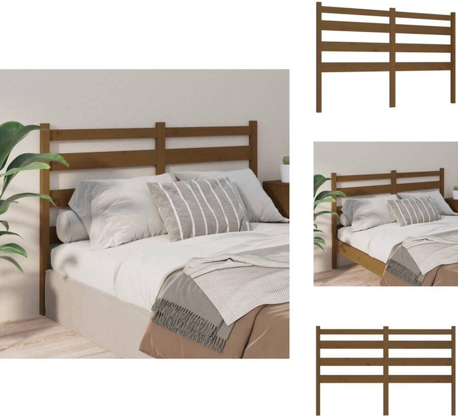VidaXL Houten Hoofdbord Rustieke Charme Slaapkamermeubel 126 x 4 x 100 cm Massief grenenhout Bedonderdeel - Foto 8