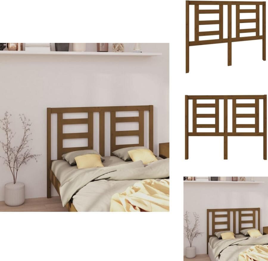 VidaXL Houten Hoofdbord Rustieke Charme Slaapkamermeubel 126 x 4 x 100 cm Massief grenenhout Bedonderdeel - Foto 3