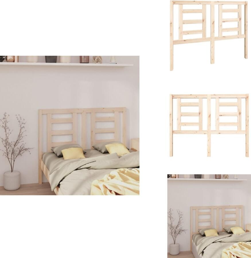 VidaXL Hoofdbord Hoofdborden Hoofdeinde Houten Hoofdbord 126x4x100 cm massief grenenhout