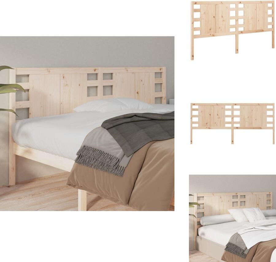 VidaXL Hoofdbord Hoofdborden Hoofdeinde Houten Hoofdbord 126x4x100 cm massief grenenhout - Foto 3