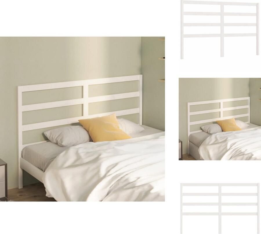 VidaXL Hoofdbord Hoofdborden Hoofdeinde Houten Hoofdbord 126x4x100 cm massief grenenhout wit