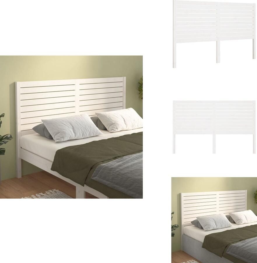 VidaXL Hoofdbord Hoofdborden Hoofdeinde Houten Hoofdbord 126x4x100 cm massief grenenhout wit