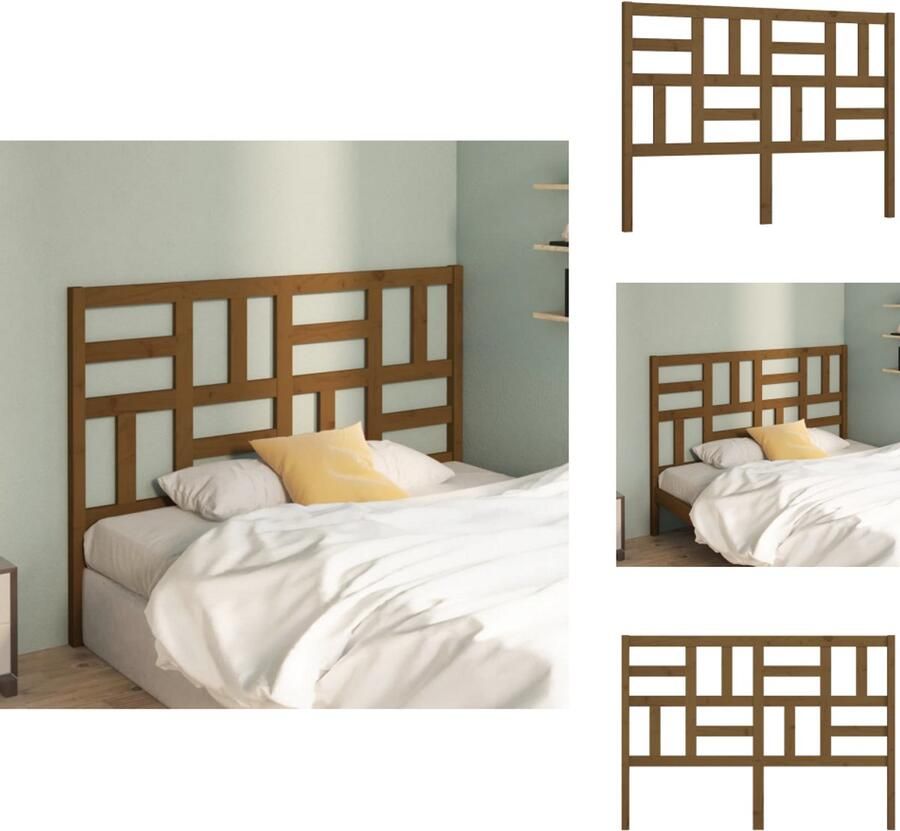 VidaXL Hoofdbord Hoofdborden Hoofdeinde Houten Hoofdbord 126x4x104 cm massief grenenhout honingbruin