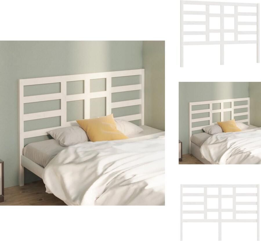 VidaXL Hoofdbord Hoofdborden Hoofdeinde Houten Hoofdbord 126x4x104 cm massief grenenhout wit