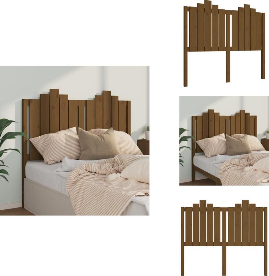 VidaXL Hoofdbord Hoofdborden Hoofdeinde Houten Hoofdbord 126x4x110 cm massief grenenhout honingbruin