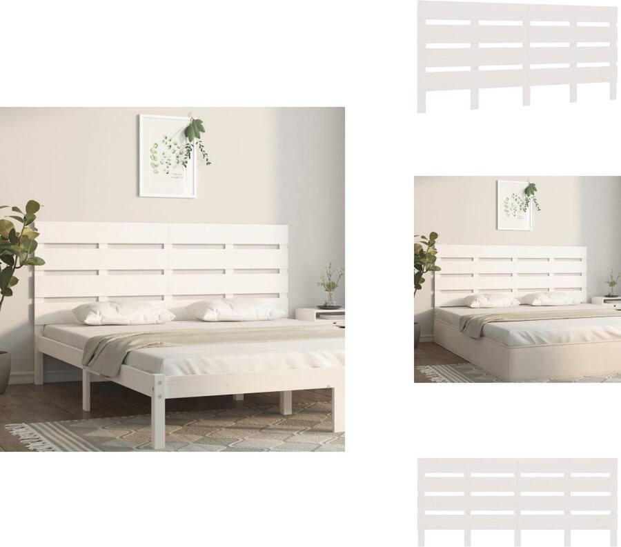 VidaXL Hoofdbord Hoofdborden Hoofdeinde Houten Hoofdbord 135x3x80 cm massief grenenhout wit