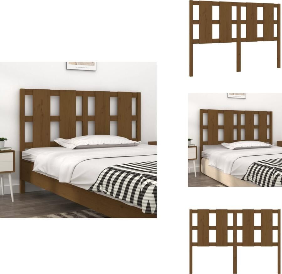 VidaXL Hoofdbord Hoofdborden Hoofdeinde Houten Hoofdbord 140-5x4x100 cm massief grenenhout honingbruin