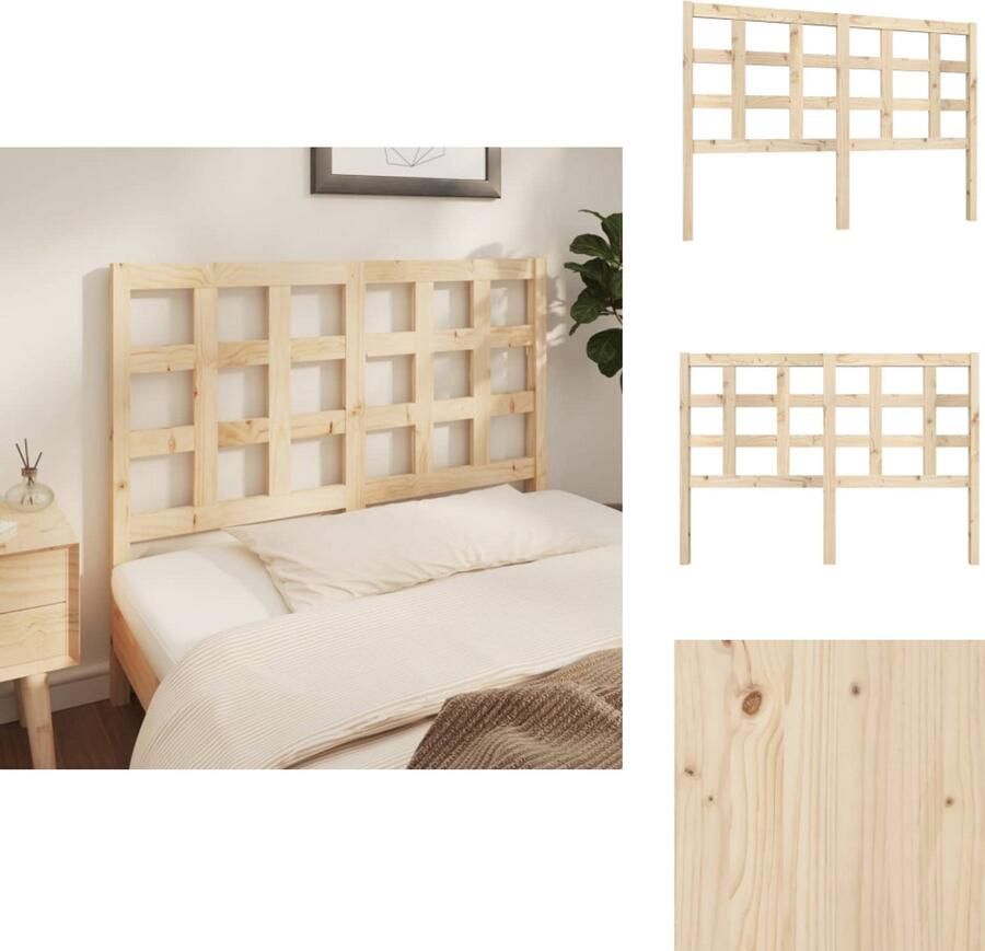 VidaXL Hoofdbord Hoofdborden Hoofdeinde Houten Hoofdbord 140 5x4x100 cm massief grenenhout