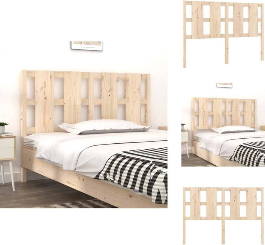 VidaXL Hoofdbord Hoofdborden Hoofdeinde Houten Hoofdbord 140 5x4x100 cm massief grenenhout - Foto 3