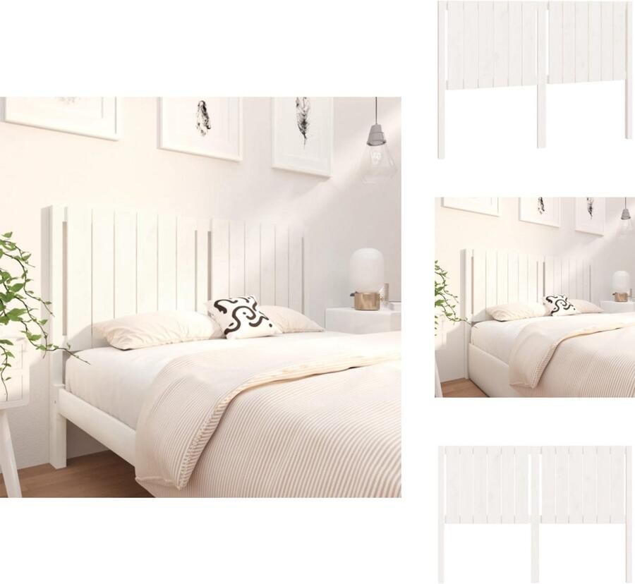 VidaXL Hoofdbord Hoofdborden Hoofdeinde Houten Hoofdbord 140 5x4x100 cm massief grenenhout wit