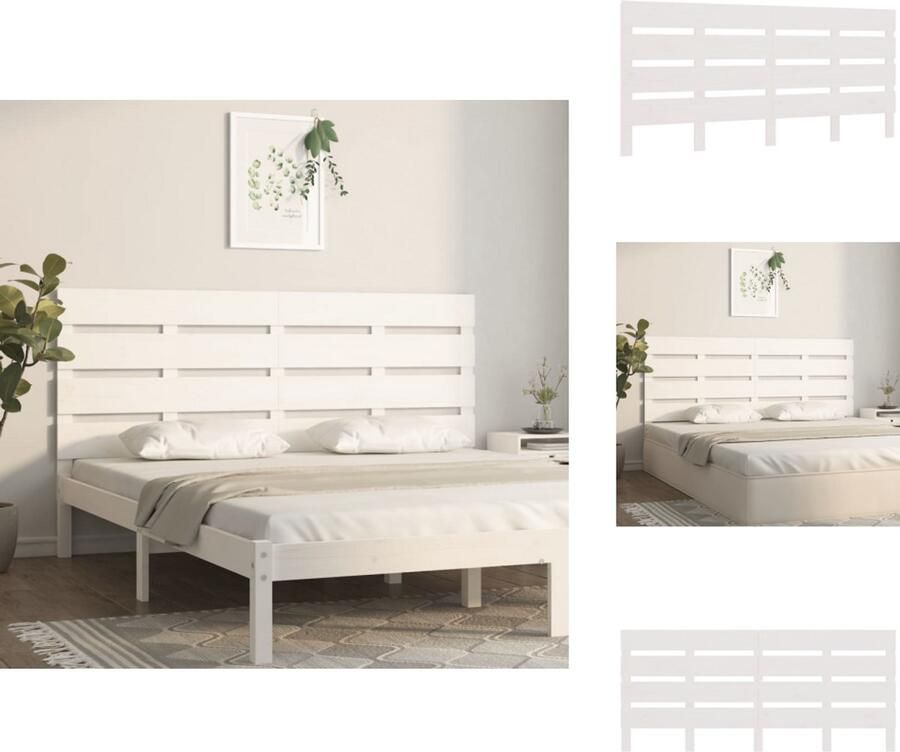 VidaXL Hoofdbord Hoofdborden Hoofdeinde Houten Hoofdbord 140x3x80 cm massief grenenhout wit