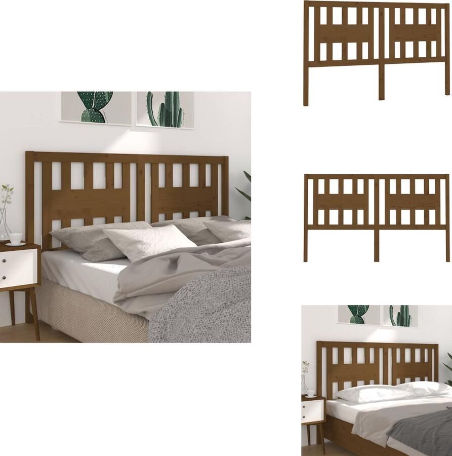 VidaXL Houten Hoofdbord Rustieke Charme Slaapkamermeubel 126 x 4 x 100 cm Massief grenenhout Bedonderdeel