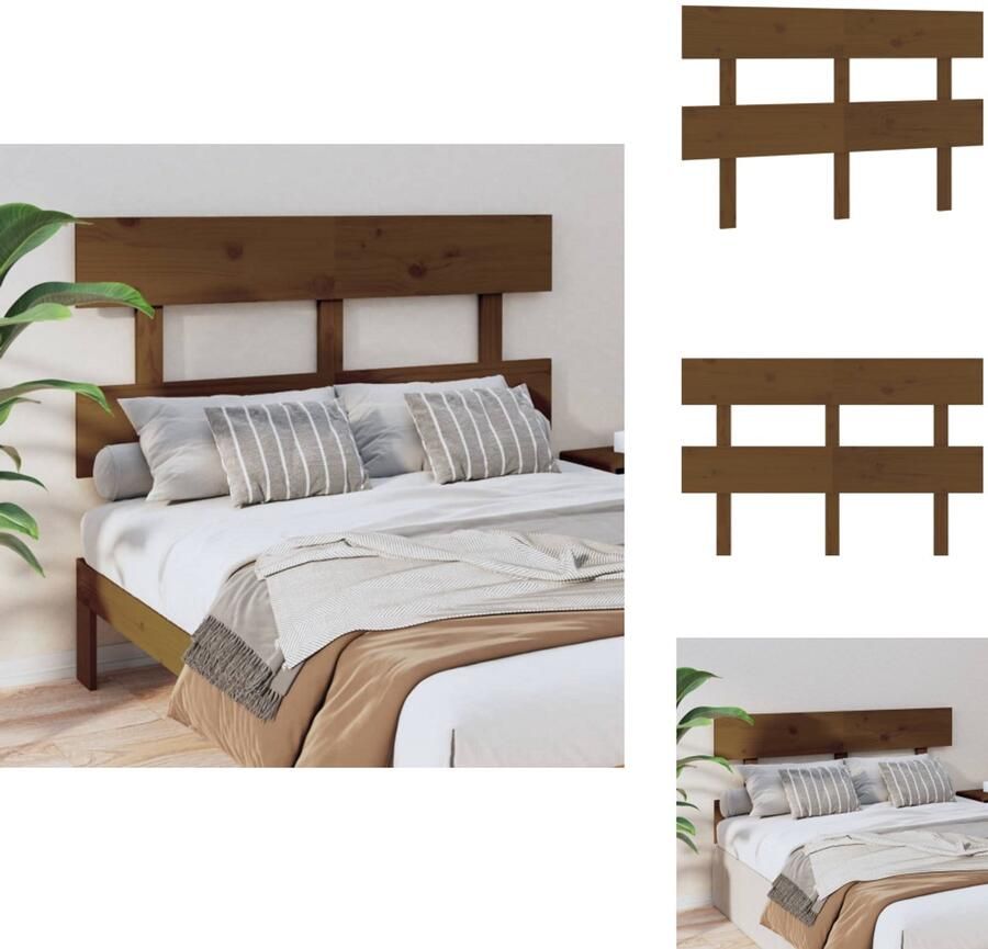 VidaXL Hoofdbord Hoofdborden Hoofdeinde Houten Hoofdbord 144x3x81 cm massief grenenhout honingbruin