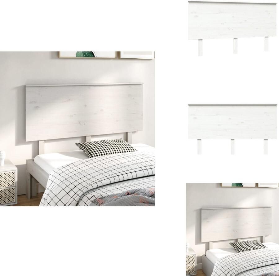 VidaXL Hoofdbord Hoofdborden Hoofdeinde Houten Hoofdbord 144x6x82 5 cm massief grenenhout wit