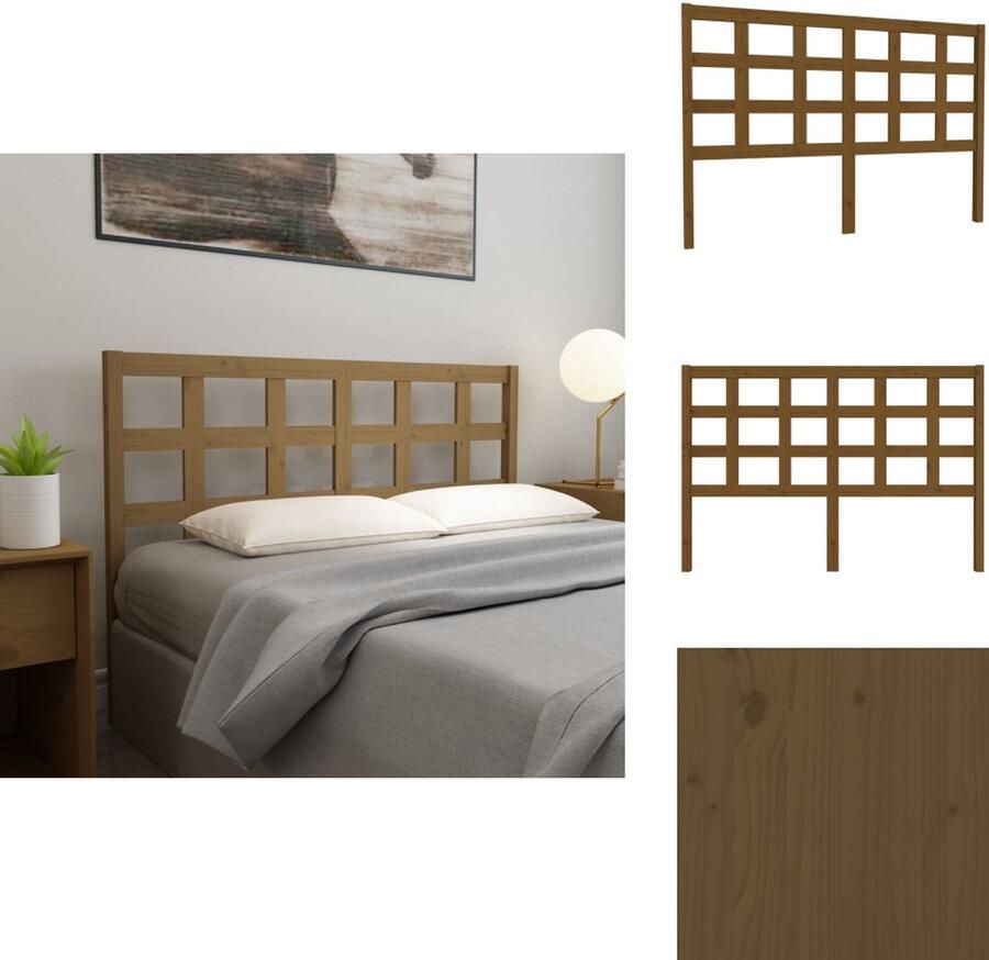 VidaXL Hoofdbord Hoofdborden Hoofdeinde Houten Hoofdbord 145 5x4x100 cm massief grenenhout honingbruin