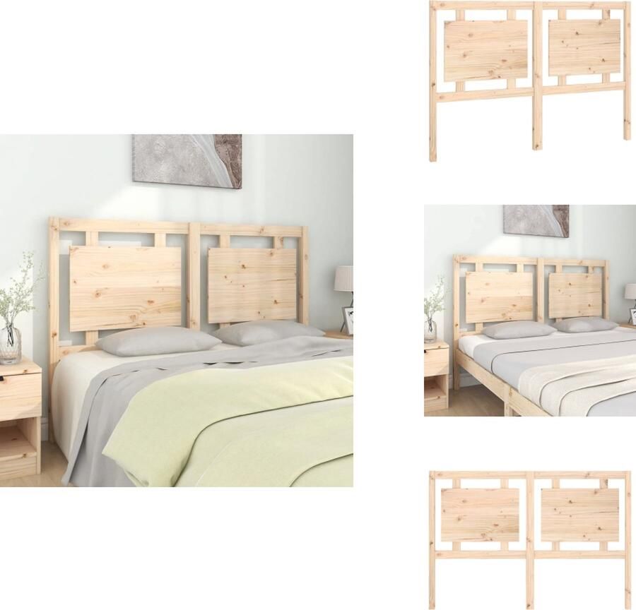 VidaXL Hoofdbord Hoofdborden Hoofdeinde Houten Hoofdbord 145-5x4x100 cm massief grenenhout - Foto 4