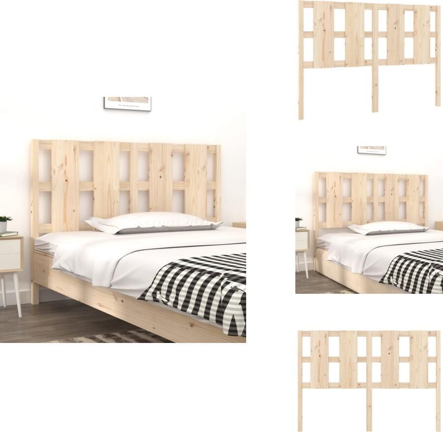 VidaXL Hoofdbord Hoofdborden Hoofdeinde Houten Hoofdbord 145-5x4x100 cm massief grenenhout - Foto 7