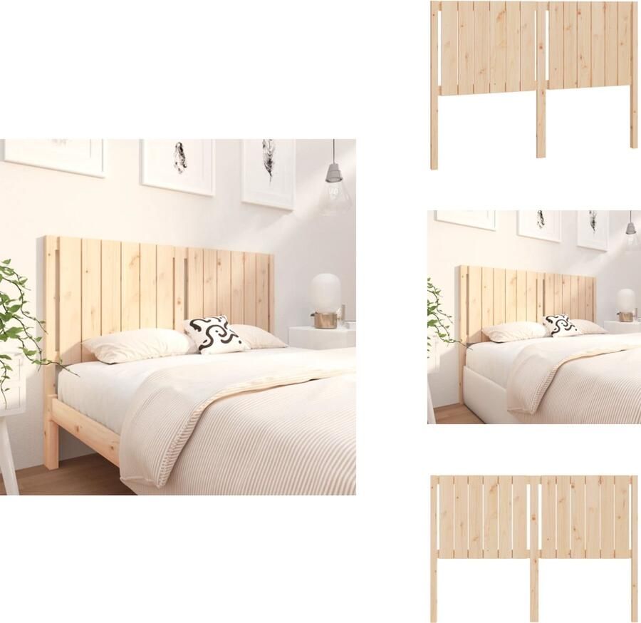 VidaXL Hoofdbord Hoofdborden Hoofdeinde Houten Hoofdbord 145-5x4x100 cm massief grenenhout - Foto 3