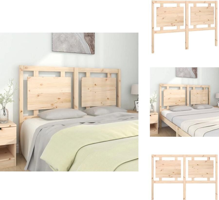VidaXL Hoofdbord Hoofdborden Hoofdeinde Houten Hoofdbord 145-5x4x100 cm massief grenenhout - Foto 6