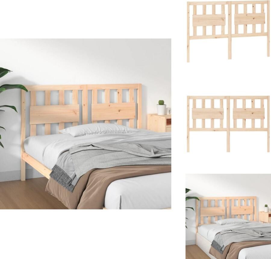 VidaXL Hoofdbord Hoofdborden Hoofdeinde Houten Hoofdbord 145-5x4x100 cm massief grenenhout - Foto 5