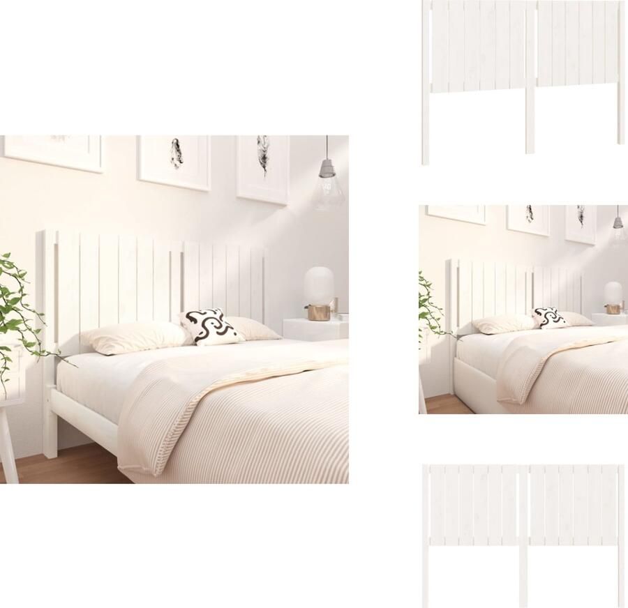 VidaXL Hoofdbord Hoofdborden Hoofdeinde Houten Hoofdbord 145 5x4x100 cm massief grenenhout wit