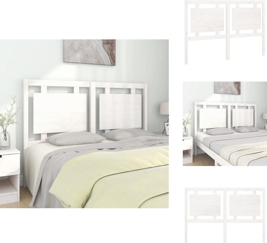 VidaXL Hoofdbord Hoofdborden Hoofdeinde Houten Hoofdbord 145-5x4x100 cm massief grenenhout wit
