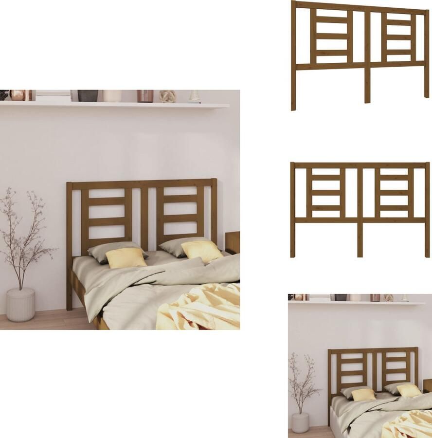 VidaXL Hoofdbord Hoofdborden Hoofdeinde Houten Hoofdbord 146x4x100 cm massief grenenhout honingbruin