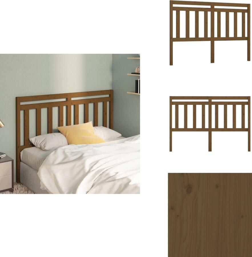 VidaXL Hoofdbord Hoofdborden Hoofdeinde Houten Hoofdbord 146x4x100 cm massief grenenhout honingbruin