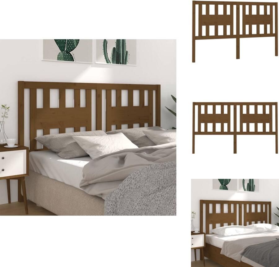 VidaXL Hoofdbord Hoofdborden Hoofdeinde Houten Hoofdbord 146x4x100 cm massief grenenhout honingbruin