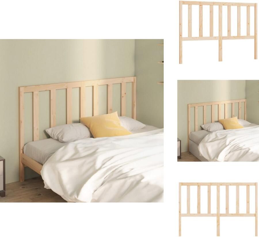 VidaXL Hoofdbord Hoofdborden Hoofdeinde Houten Hoofdbord 126x4x100 cm massief grenenhout - Foto 5