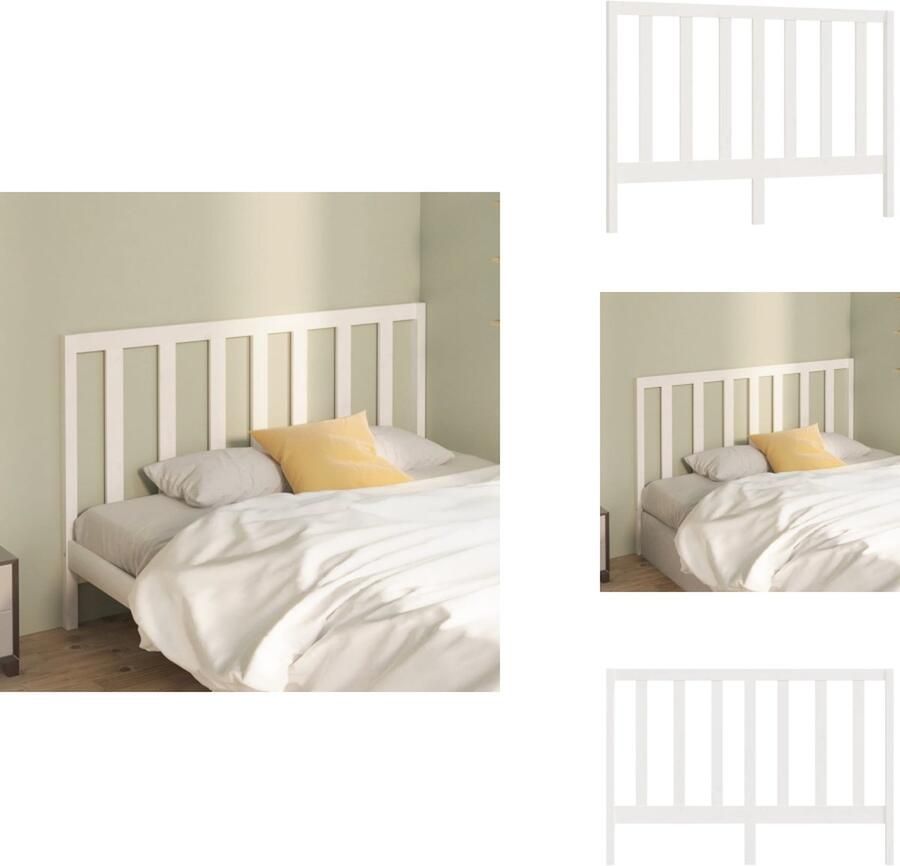VidaXL Hoofdbord Hoofdborden Hoofdeinde Houten Hoofdbord 146x4x100 cm massief grenenhout wit