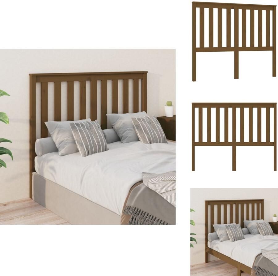 VidaXL Hoofdbord Hoofdborden Hoofdeinde Houten Hoofdbord 146x6x101 cm massief grenenhout honingbruin