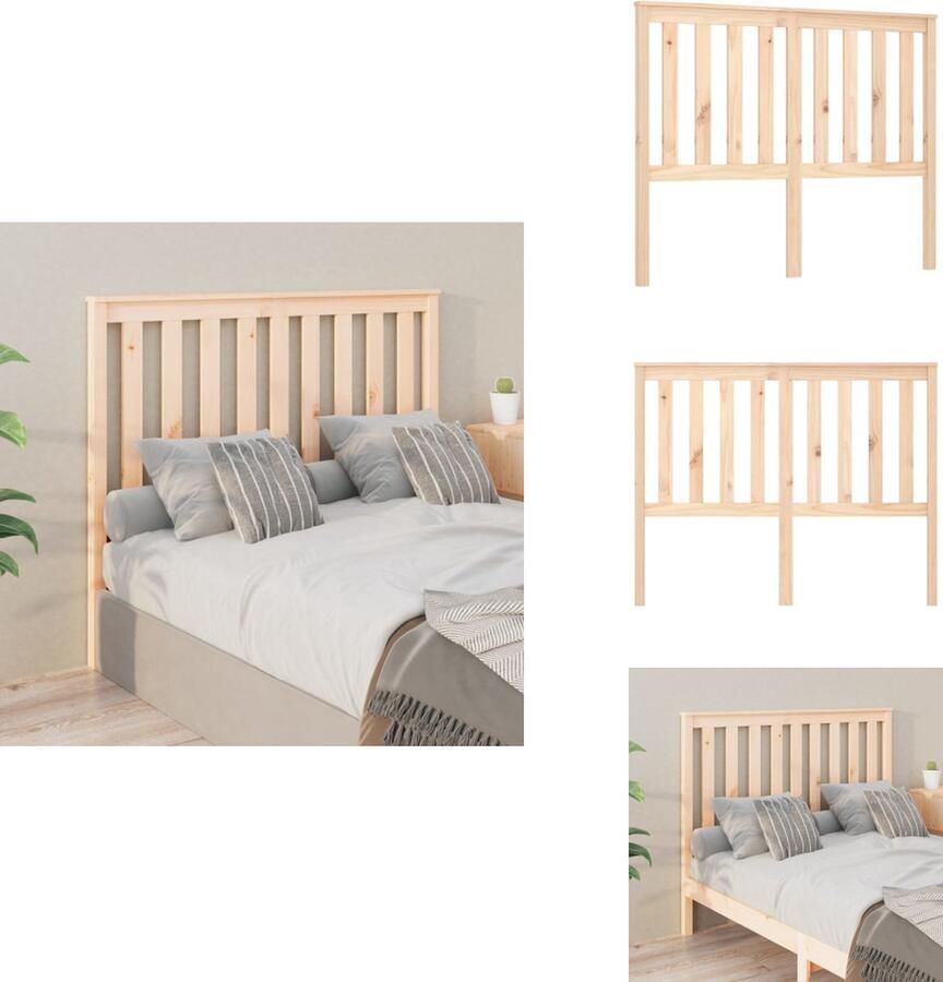 VidaXL Hoofdbord Hoofdborden Hoofdeinde Houten Hoofdbord 146x6x101 cm massief grenenhout - Foto 2