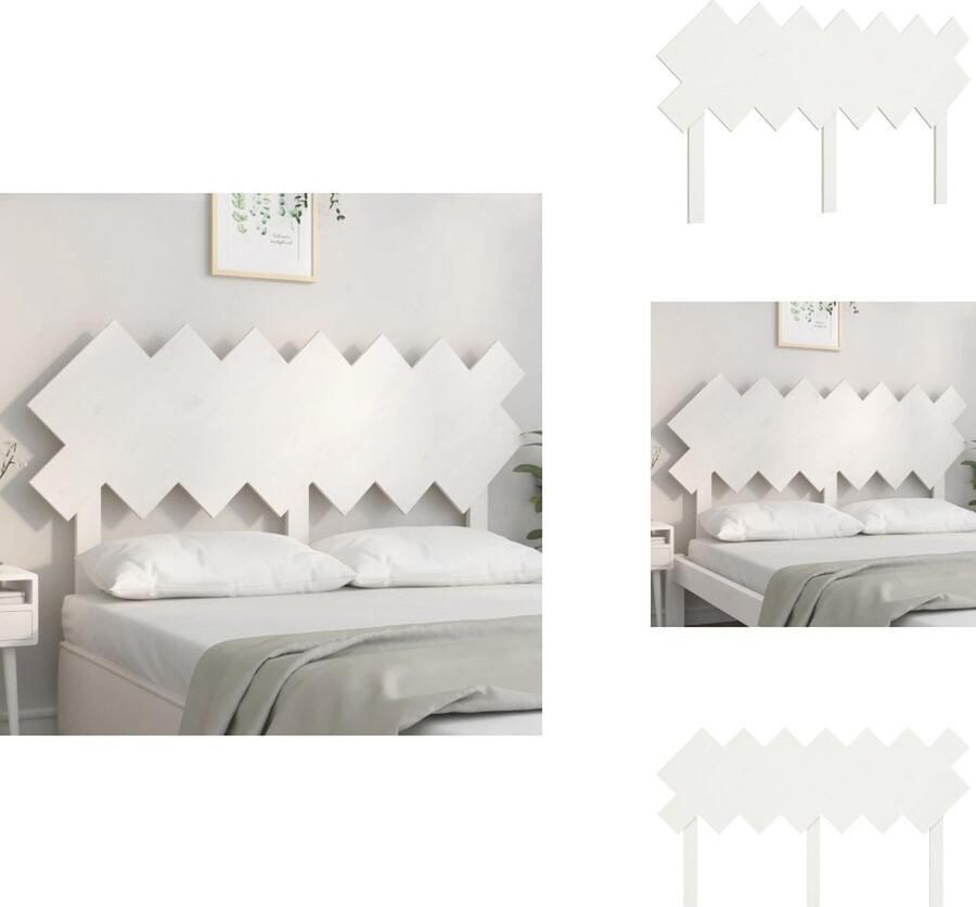 VidaXL Hoofdbord Hoofdborden Hoofdeinde Houten Hoofdbord 151 5x3x81 cm massief grenenhout wit