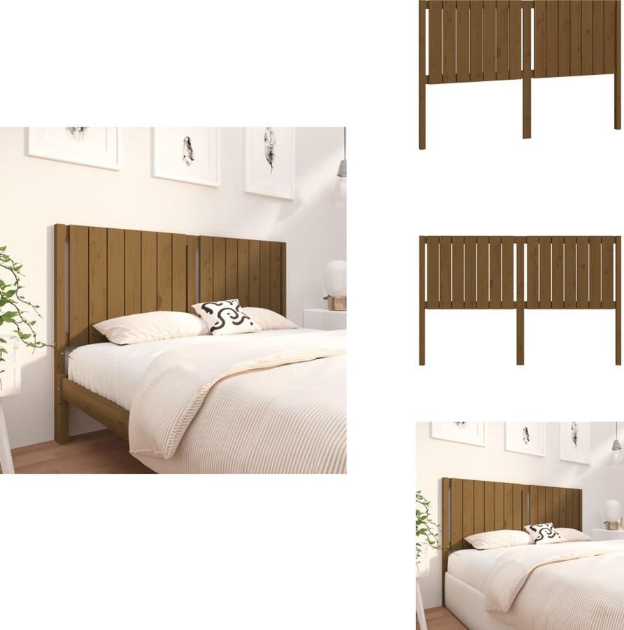 VidaXL Hoofdbord Hoofdborden Hoofdeinde Houten Hoofdbord 155 5x4x100 cm massief grenenhout honingbruin